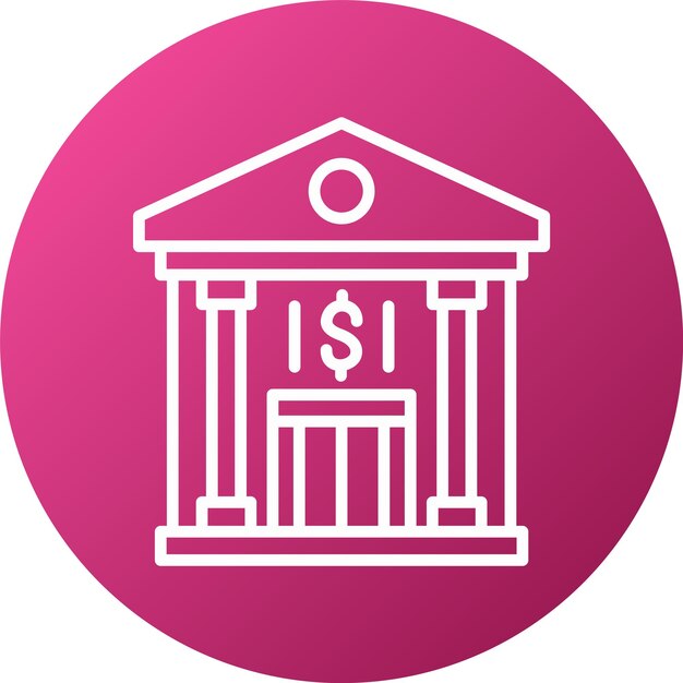 Estilo de icono del banco de diseño vectorial