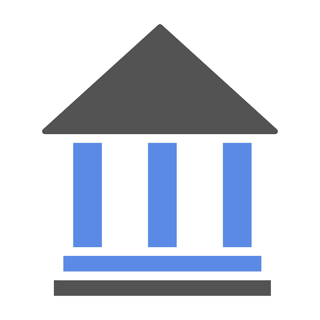 Estilo de icono del banco de diseño vectorial