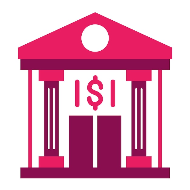 Estilo de icono del banco de diseño vectorial