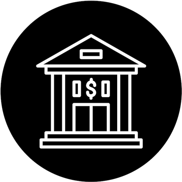 Estilo de icono del banco de diseño vectorial