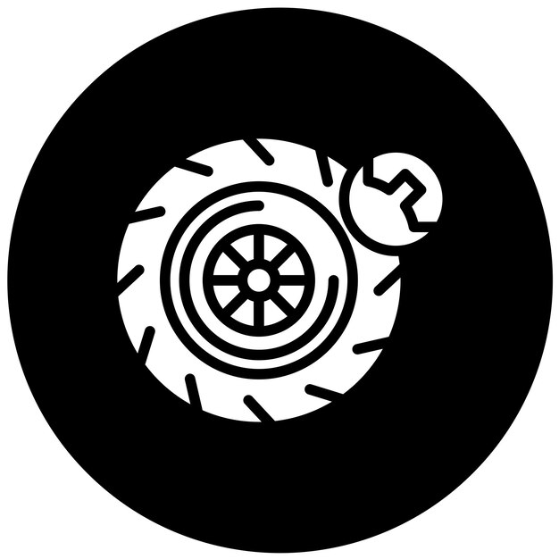Estilo del icono de la banda de rodadura del neumático de diseño vectorial