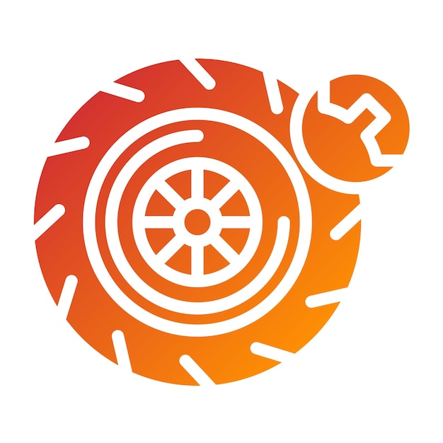 Estilo del icono de la banda de rodadura del neumático de diseño vectorial