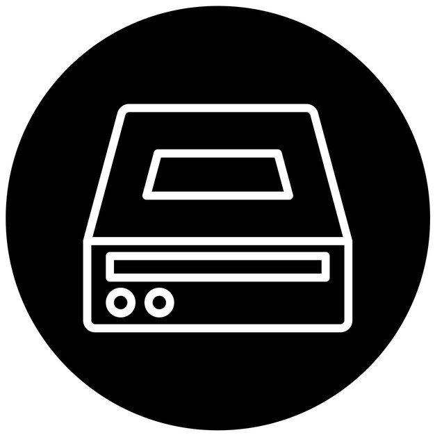 Estilo del icono de la bandeja del disco de diseño vectorial
