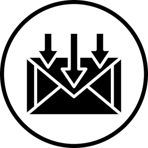 Vector estilo del icono de la bandeja de entrada