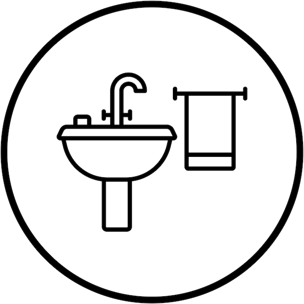 Estilo de icono de baño de diseño vectorial