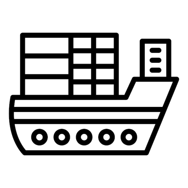 Estilo de icono de barco de carga de diseño vectorial
