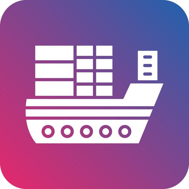 Estilo de icono de barco de carga de diseño vectorial