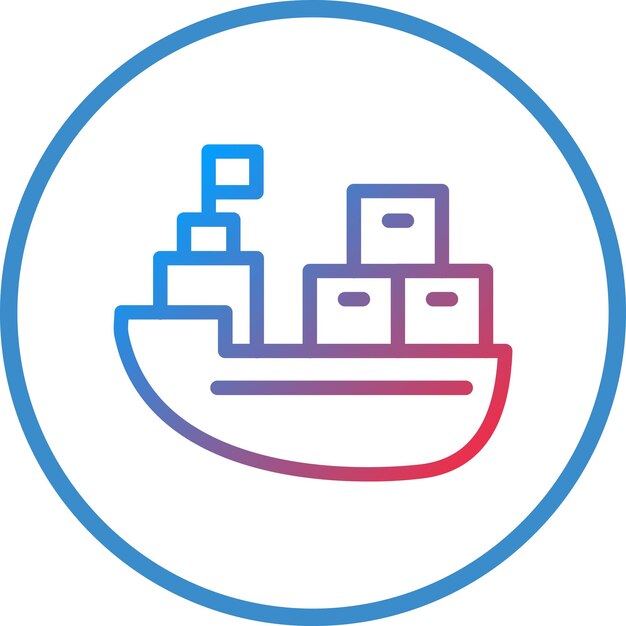 Estilo de icono de barco de carga de diseño vectorial
