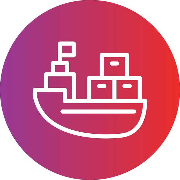Estilo de icono de barco de carga de diseño vectorial