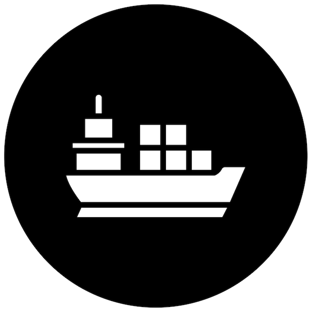 Estilo de icono de barco de carga de diseño vectorial