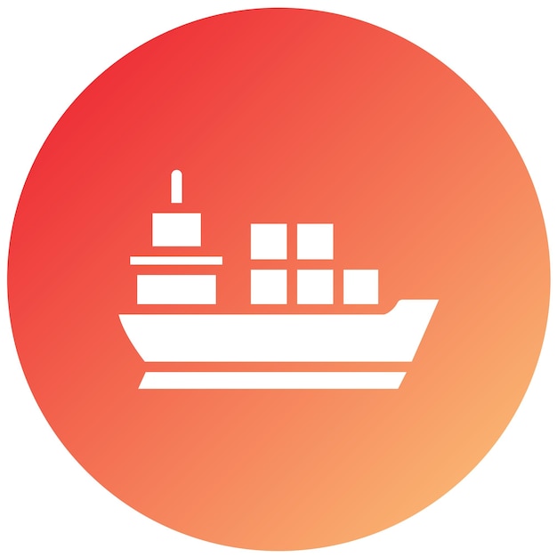 Estilo de icono de barco de carga de diseño vectorial