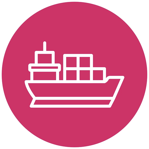 Estilo de icono de barco de carga de diseño vectorial