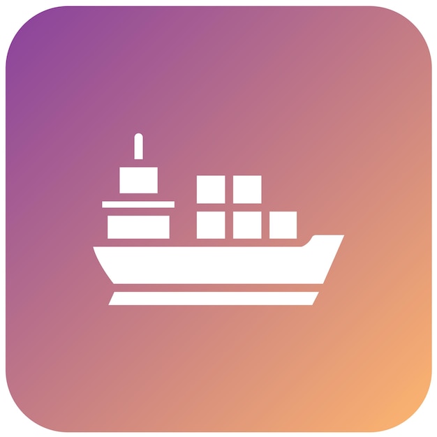 Estilo de icono de barco de carga de diseño vectorial