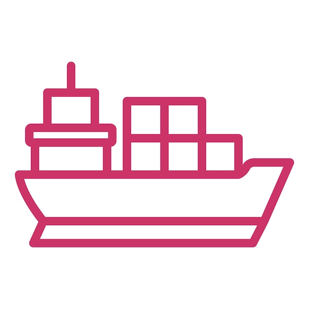 Estilo de icono de barco de carga de diseño vectorial
