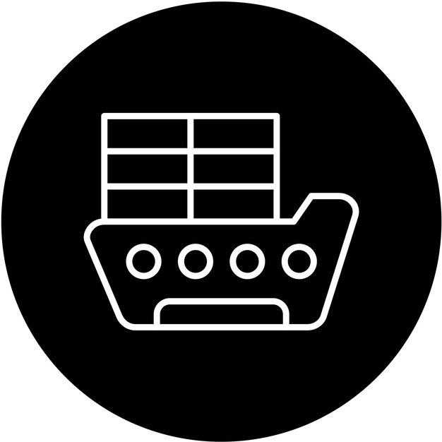 Estilo de icono de barco de carga de diseño vectorial