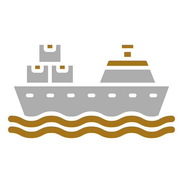 Estilo de icono de barco de carga de diseño vectorial