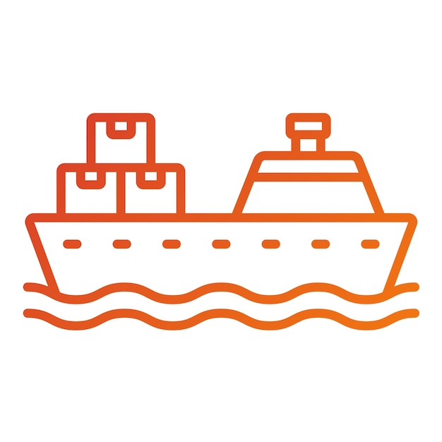 Estilo de icono de barco de carga de diseño vectorial