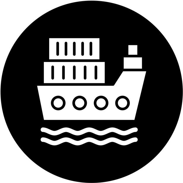 Estilo de icono de barco de carga de diseño vectorial