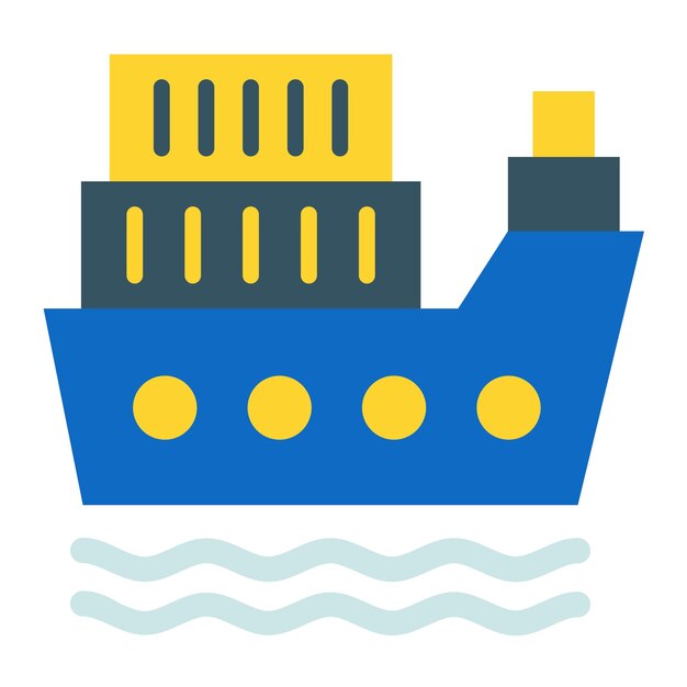 Estilo de icono de barco de carga de diseño vectorial