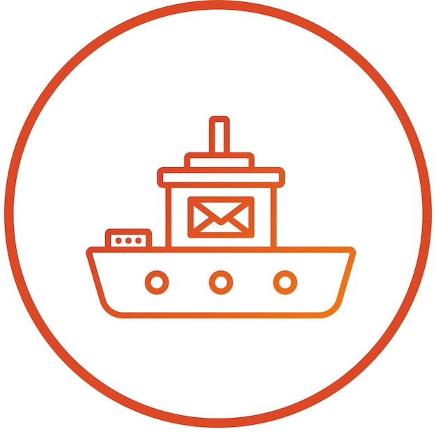 Estilo del icono del barco de correo