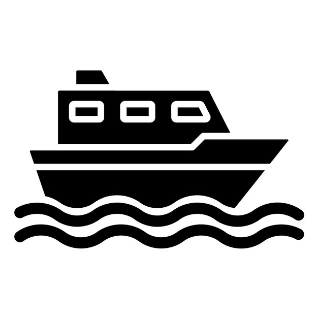 Estilo de icono de barco de diseño vectorial