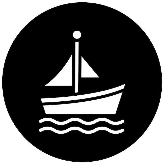 Estilo de icono de barco de diseño vectorial