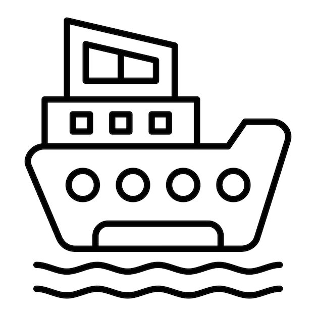 Vector estilo de icono de barco de diseño vectorial