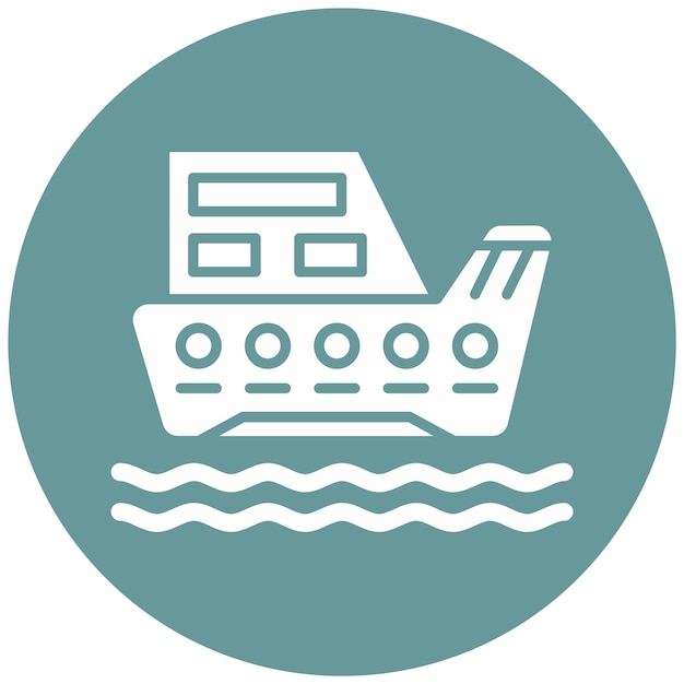 Estilo de icono de barco de diseño vectorial