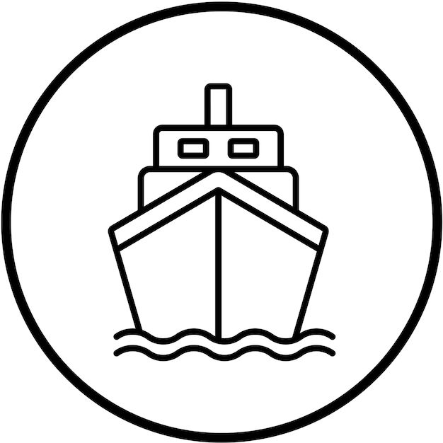 Estilo de icono de barco de diseño vectorial