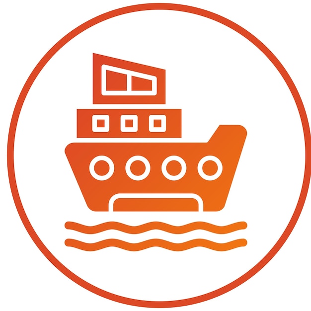 Estilo de icono de barco de diseño vectorial