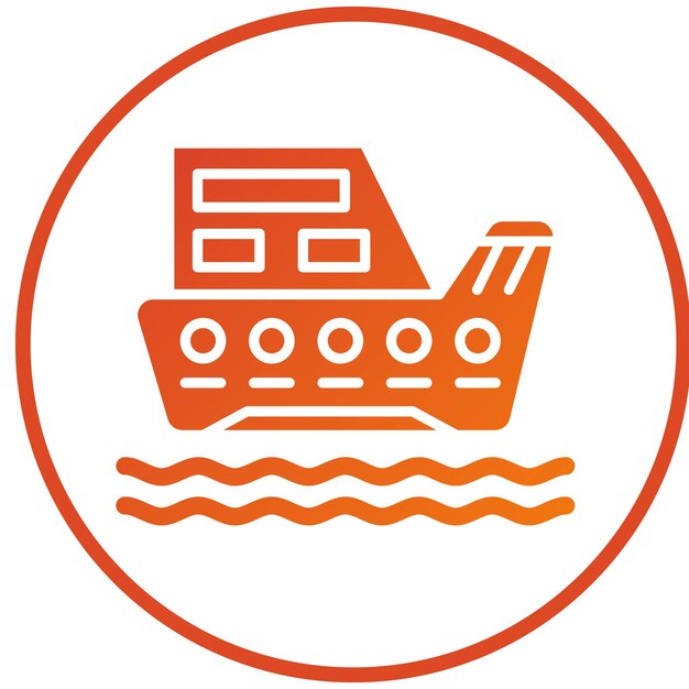 Estilo de icono de barco de diseño vectorial