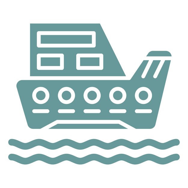 Estilo de icono de barco de diseño vectorial