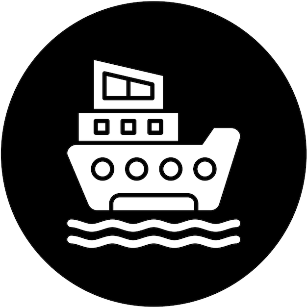 Estilo de icono de barco de diseño vectorial