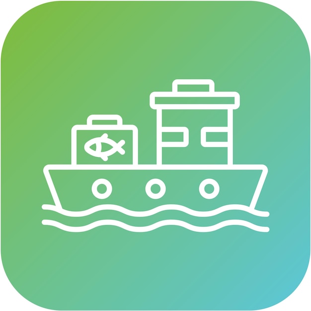 Estilo del icono del barco de pesca