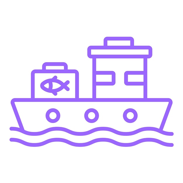 Estilo del icono del barco de pesca