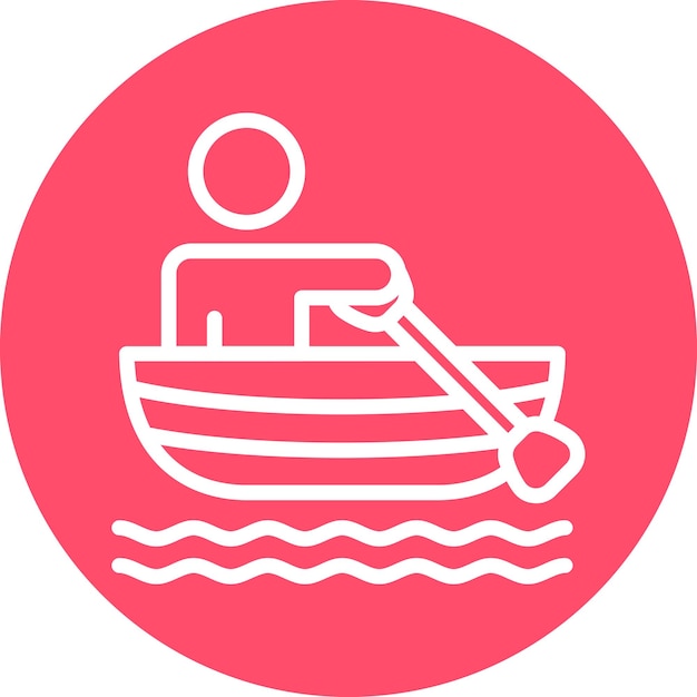 Estilo del icono del barco de remo