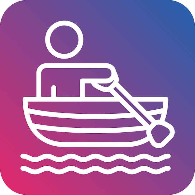 Estilo del icono del barco de remo