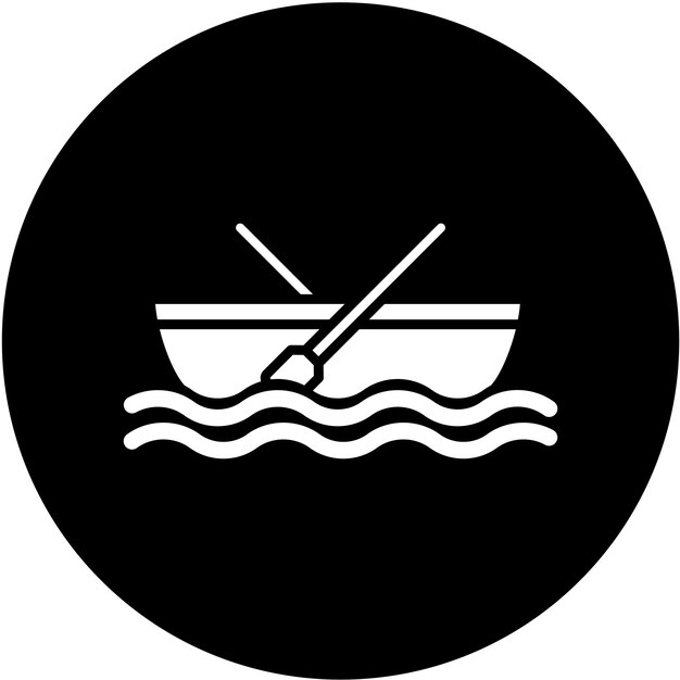 Estilo del icono del barco de remo