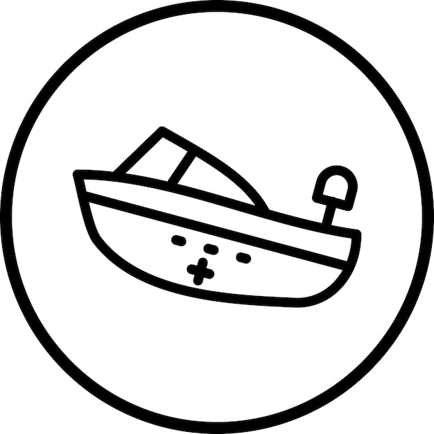 Estilo del icono del barco de rescate de diseño vectorial