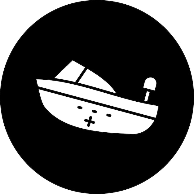 Estilo del icono del barco de rescate de diseño vectorial