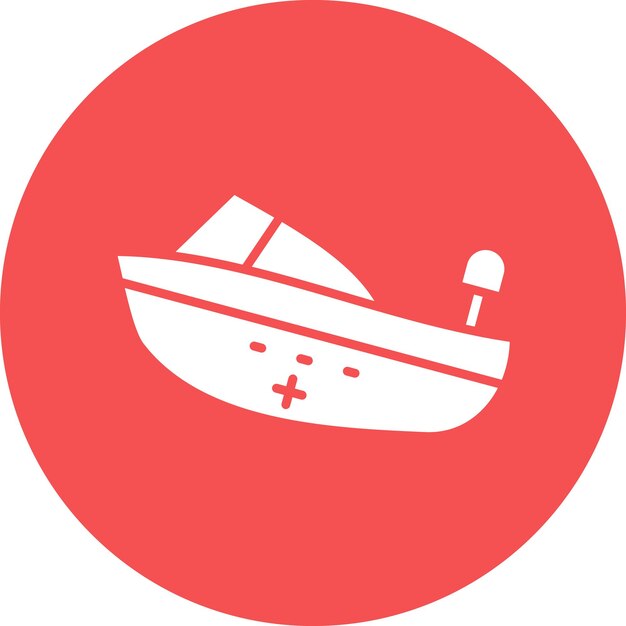 Estilo del icono del barco de rescate de diseño vectorial