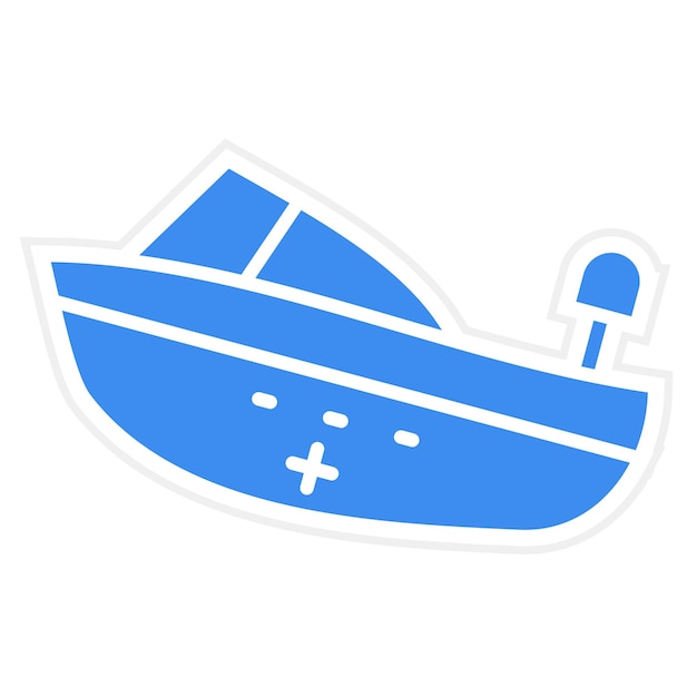 Estilo del icono del barco de rescate de diseño vectorial
