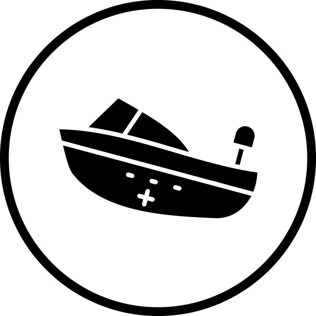 Estilo del icono del barco de rescate de diseño vectorial