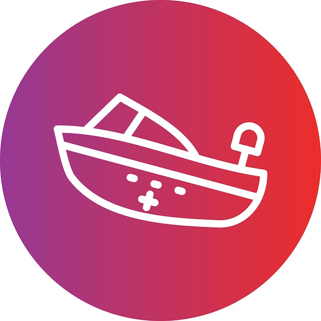 Estilo del icono del barco de rescate de diseño vectorial