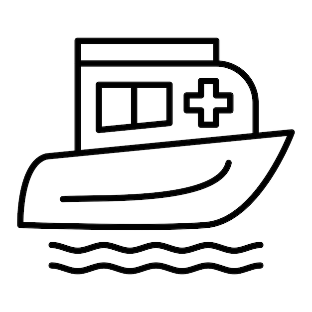 Estilo del icono del barco de rescate de diseño vectorial