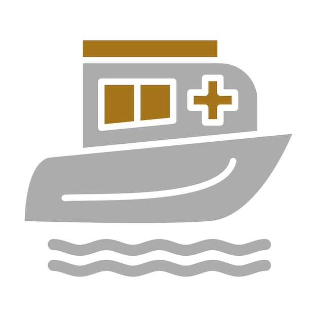 Estilo del icono del barco de rescate de diseño vectorial