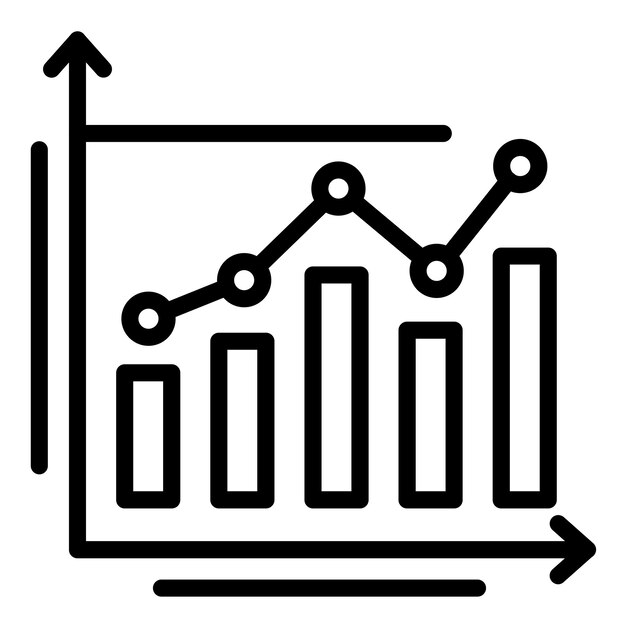 Estilo del icono de la barra de gráfico de diseño vectorial