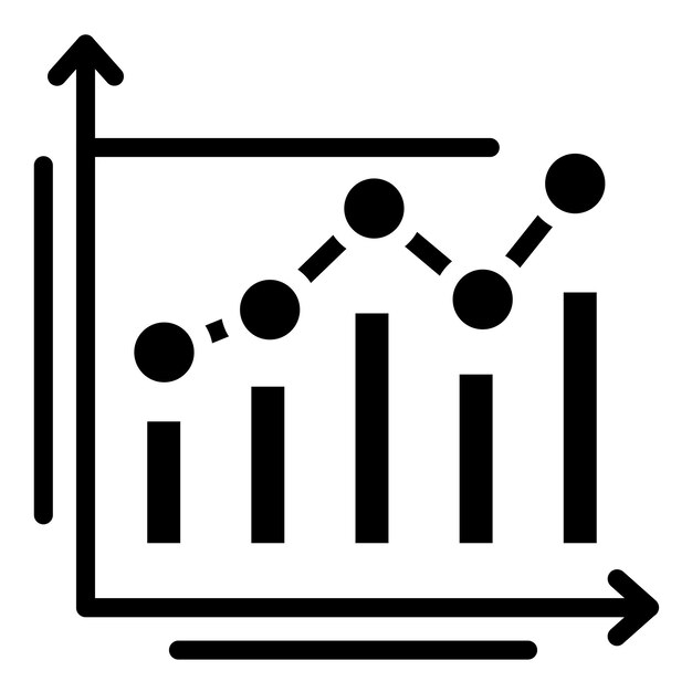 Estilo del icono de la barra de gráfico de diseño vectorial