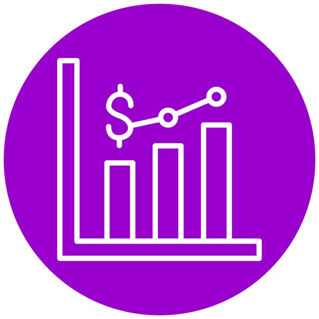 Estilo del icono de la barra de gráfico de diseño vectorial