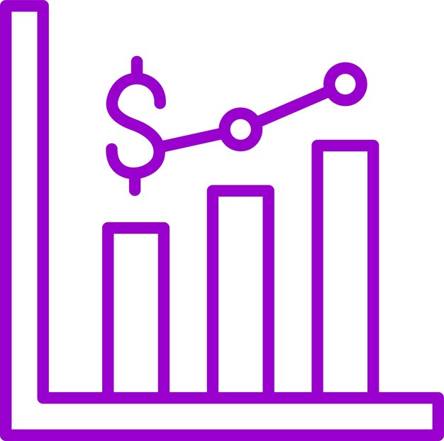 Estilo del icono de la barra de gráfico de diseño vectorial